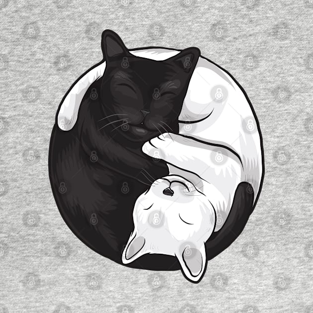 Ying Yang Black and White Cat Graphic by uncannysage